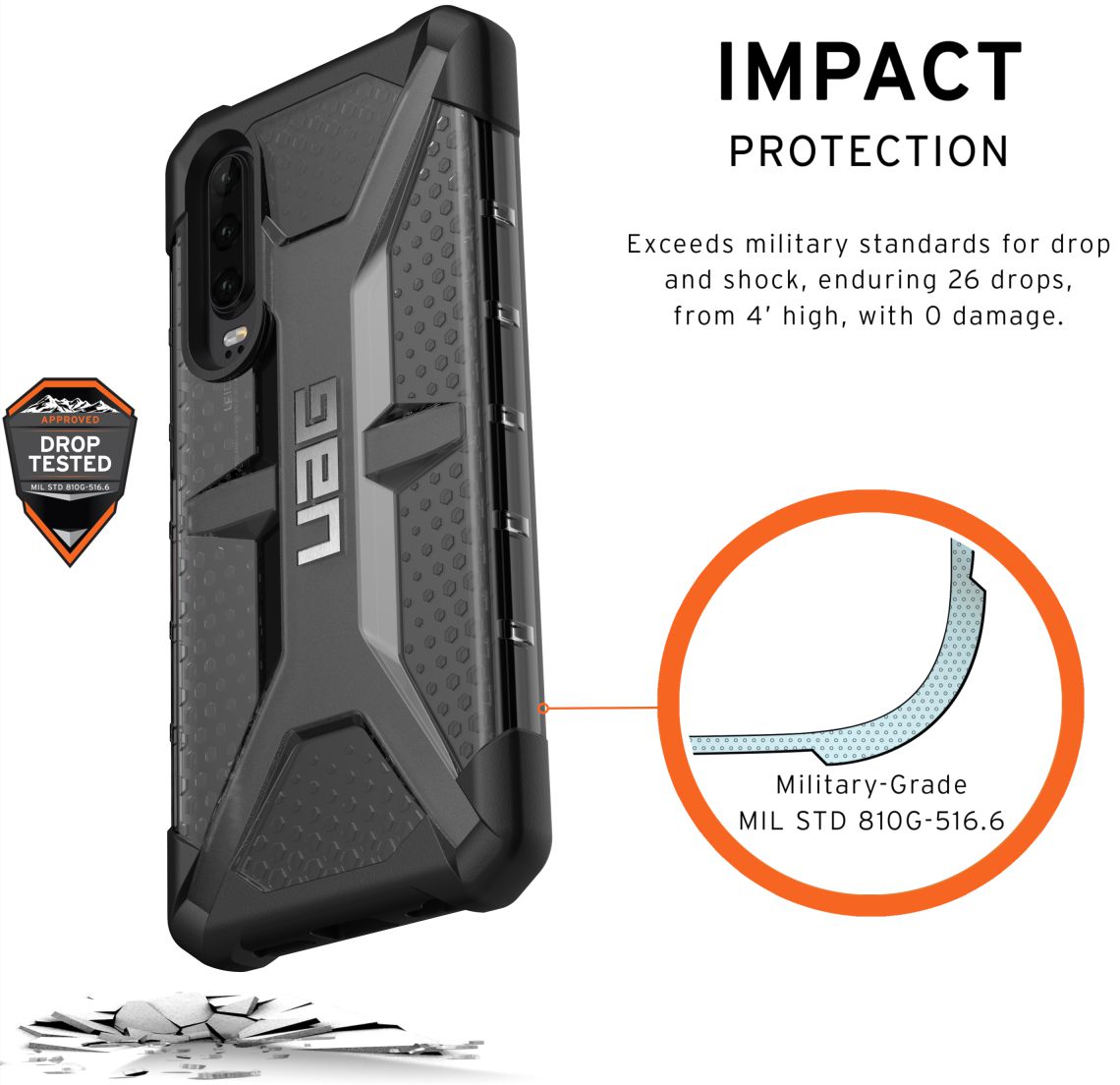 Urban Armor Gear Plasma Huawei P30 Hoesje Ash afbeelding 4