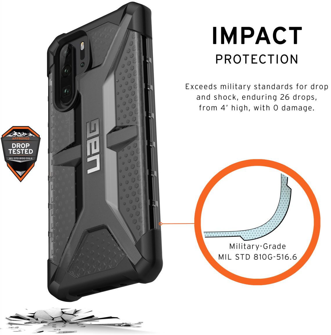 Urban Armor Gear Plasma Hoesje Huawei P30 Pro Ash afbeelding 4