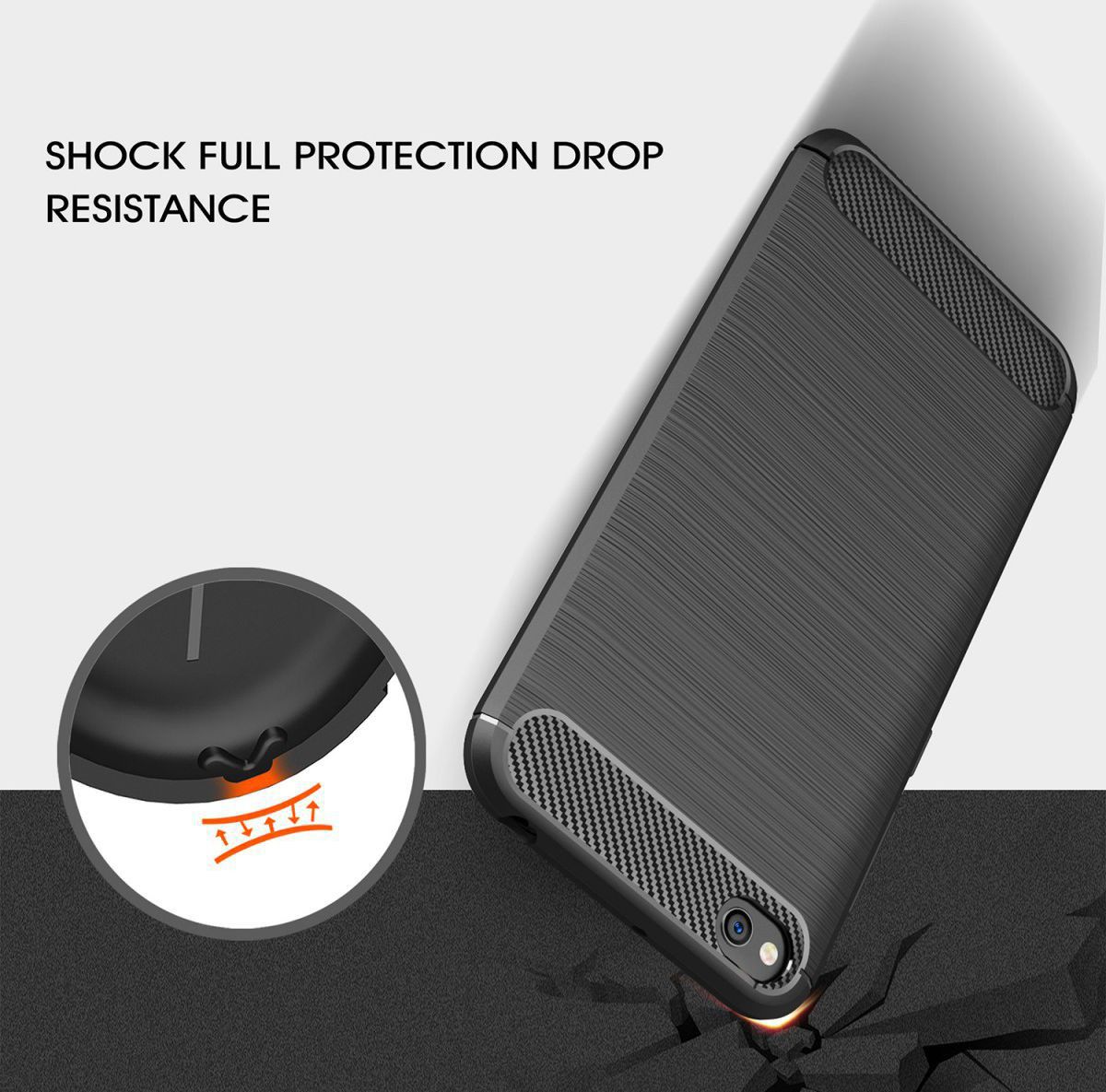 Xiaomi Redmi Go Geborsteld TPU Hoesje Zwart afbeelding 2