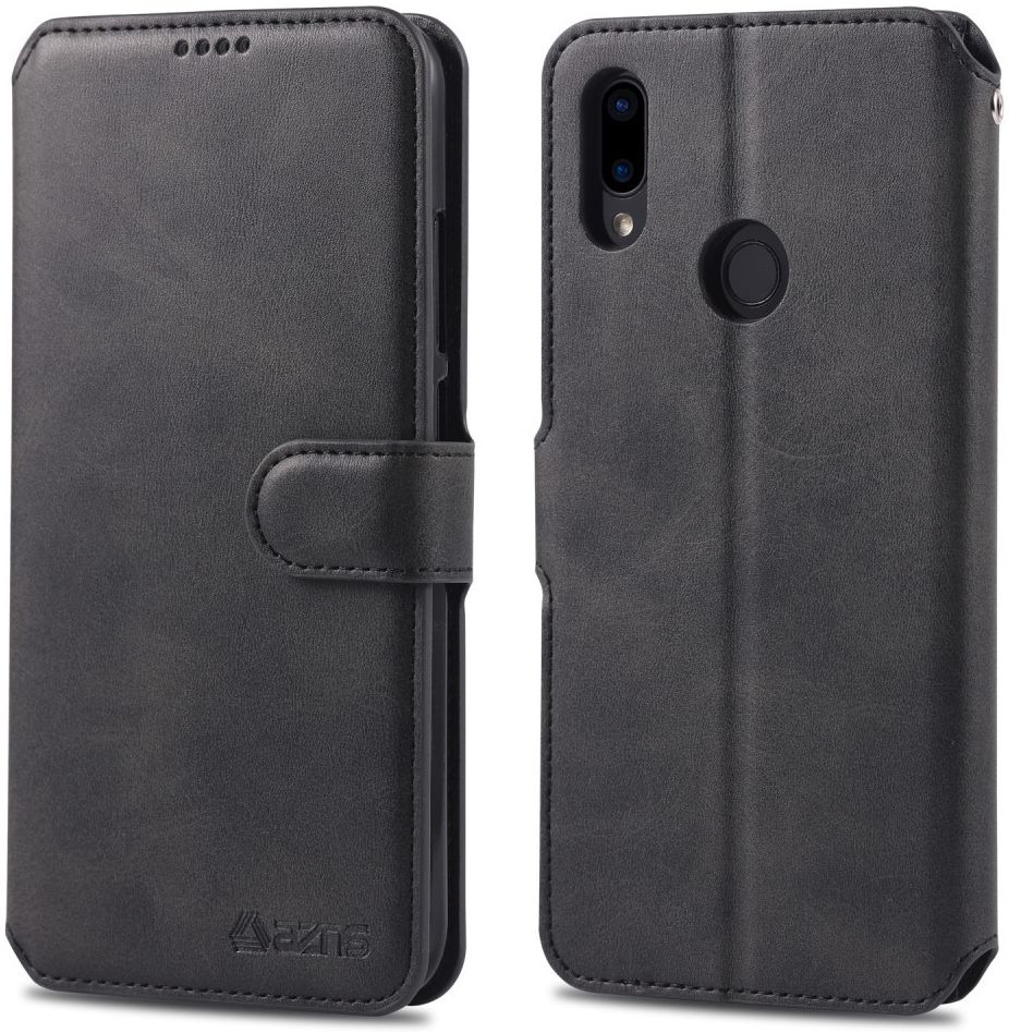 AZNS Xiaomi Redmi Note 7 Leren Stand Portemonnee Hoesje Zwart afbeelding 6
