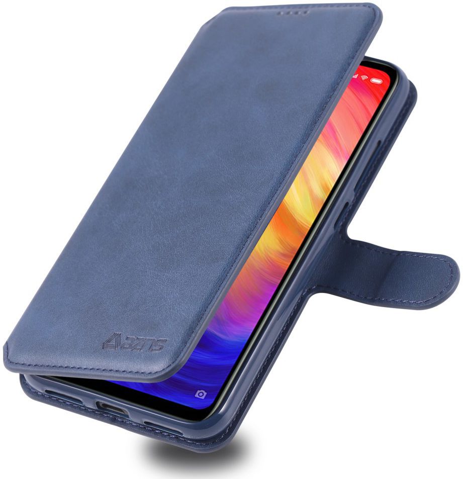 AZNS Xiaomi Redmi Note 7 Leren Stand Portemonnee Hoesje Blauw afbeelding 1