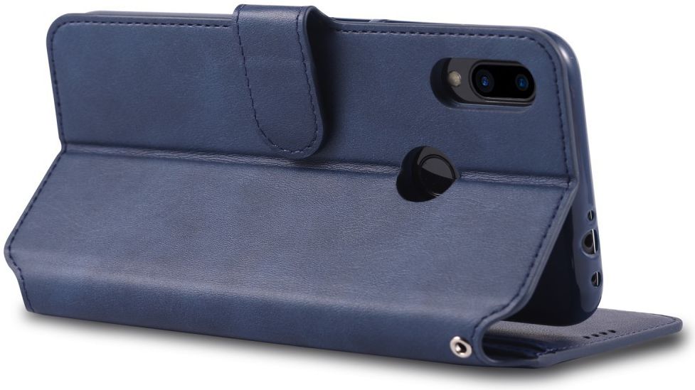 AZNS Xiaomi Redmi Note 7 Leren Stand Portemonnee Hoesje Blauw afbeelding 7