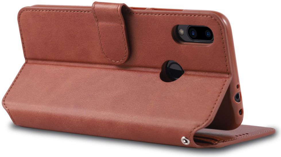 AZNS Xiaomi Redmi Note 7 Leren Stand Portemonnee Hoesje Bruin afbeelding 7