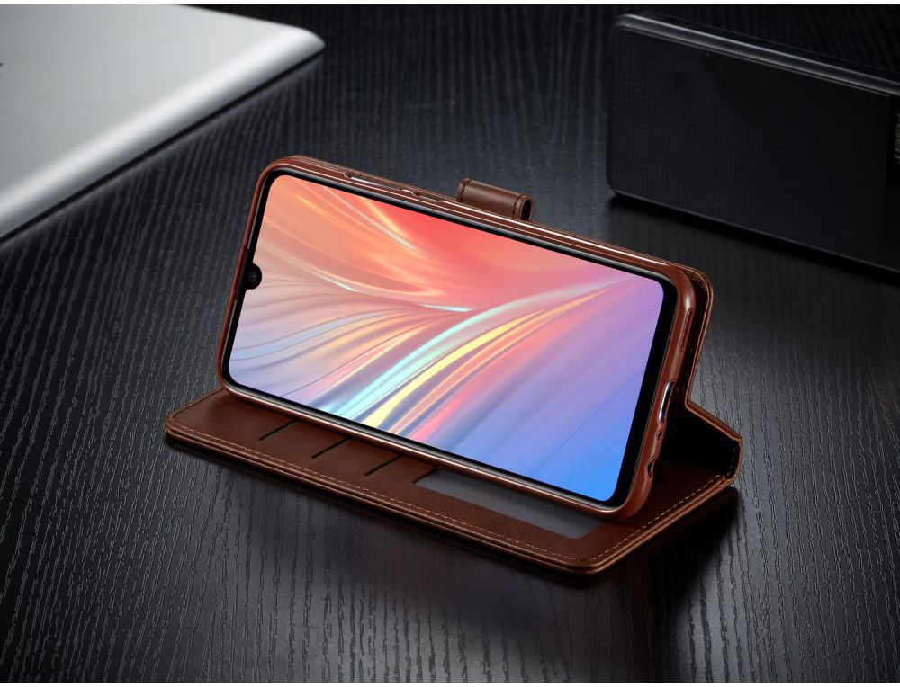 Huawei P Smart (2019) Hoesje Wallet Book Case Kunst Leer Coffee afbeelding 11