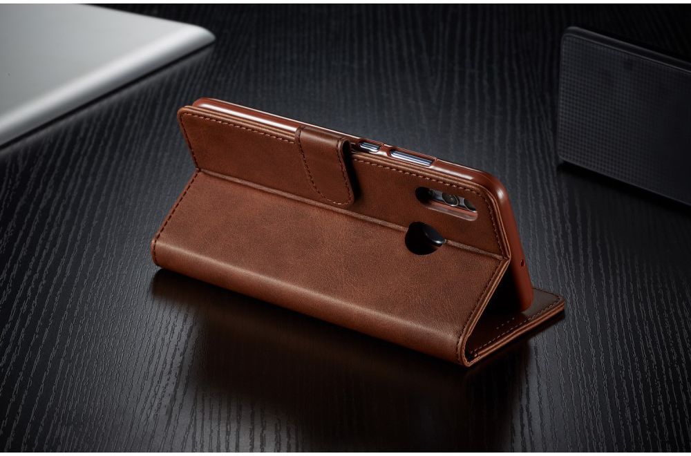 Huawei P Smart (2019) Hoesje Wallet Book Case Kunst Leer Coffee afbeelding 12