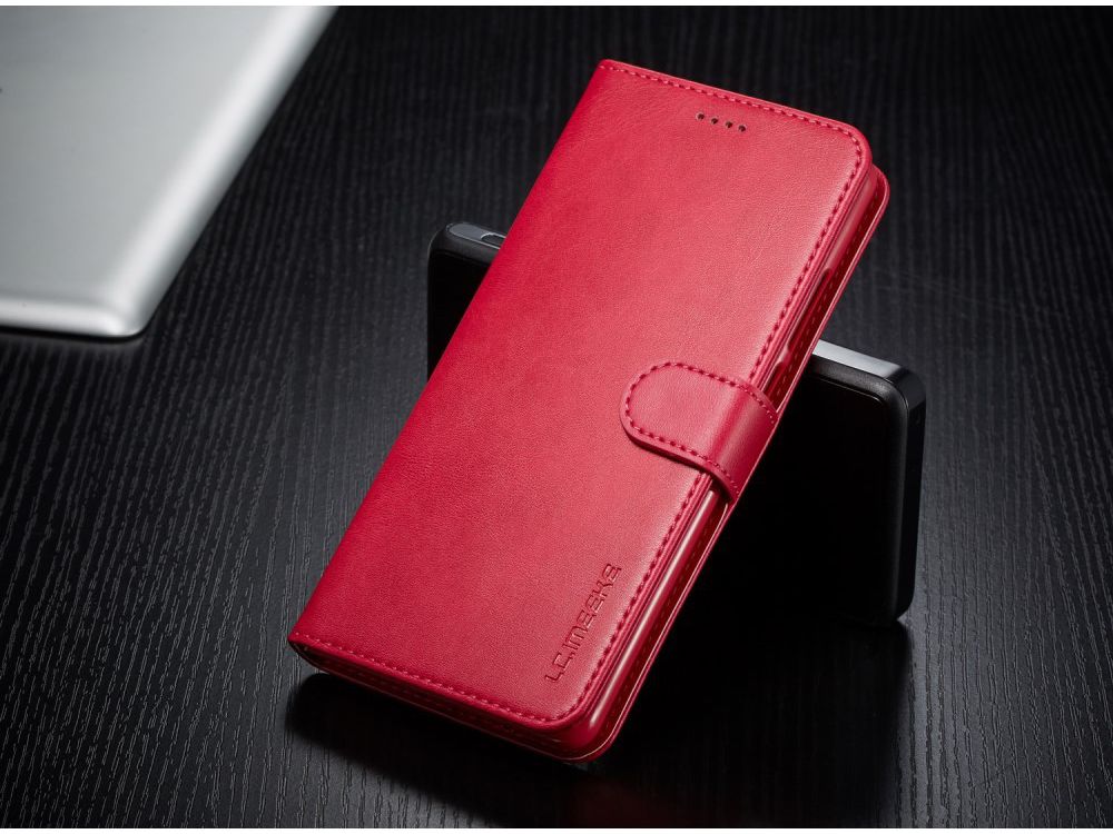 Huawei P30 Pro Book Case Portemonnee Hoesje met Magneetsluiting Rood afbeelding 4