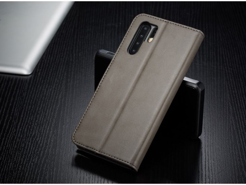 Huawei P30 Pro Book Case Portemonnee Hoesje met Magneetsluiting Grijs afbeelding 6