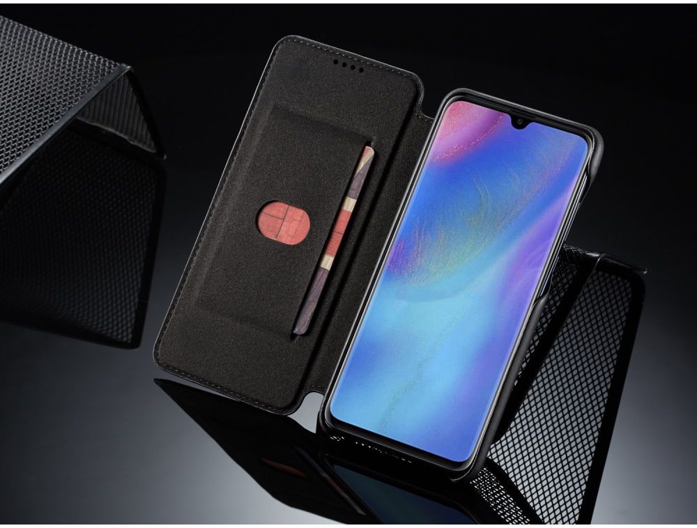 Huawei P30 Lite Portemonnee Bookcase Hoesje met Kaarthouder Zwart afbeelding 5