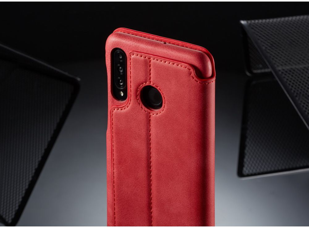 Huawei P30 Lite Portemonnee Bookcase Hoesje met Kaarthouder Rood afbeelding 7
