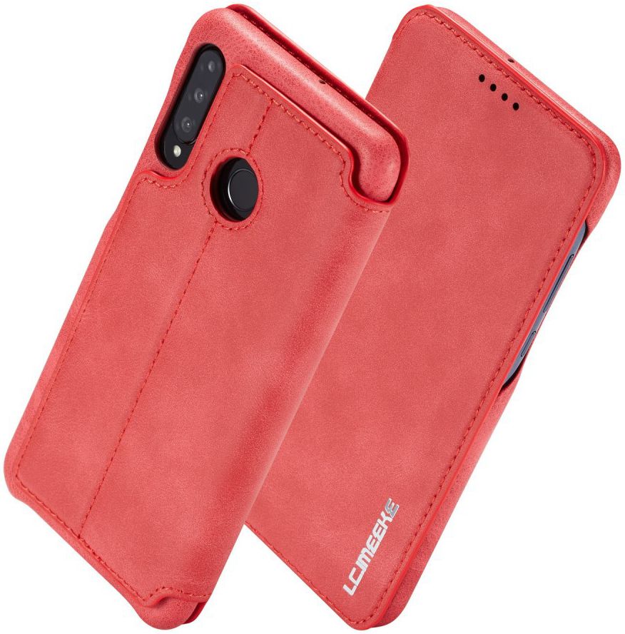 Huawei P30 Lite Portemonnee Bookcase Hoesje met Kaarthouder Rood afbeelding 2