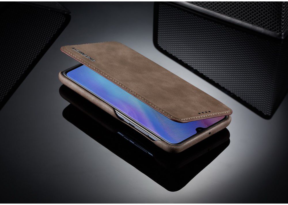 Huawei P30 Lite Portemonnee Bookcase Hoesje met Kaarthouder Coffee afbeelding 6