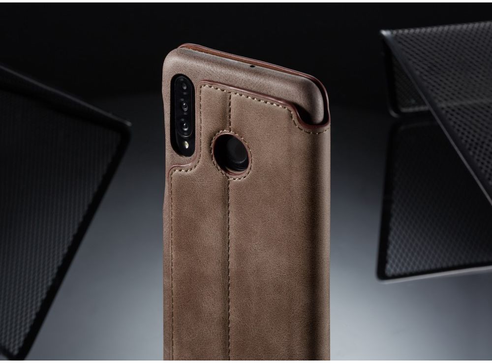 Huawei P30 Lite Portemonnee Bookcase Hoesje met Kaarthouder Coffee afbeelding 7