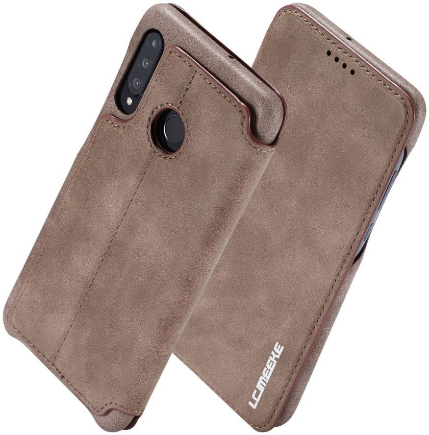 Huawei P30 Lite Portemonnee Bookcase Hoesje met Kaarthouder Coffee afbeelding 2