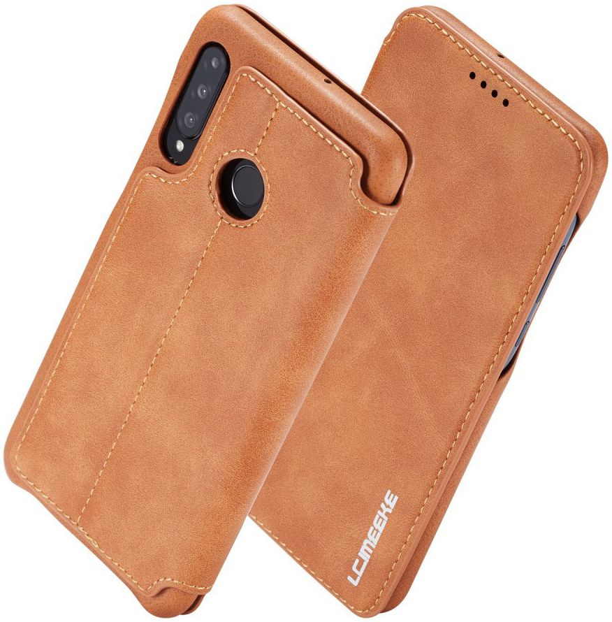 Huawei P30 Lite Portemonnee Bookcase Hoesje met Kaarthouder Bruin afbeelding 2