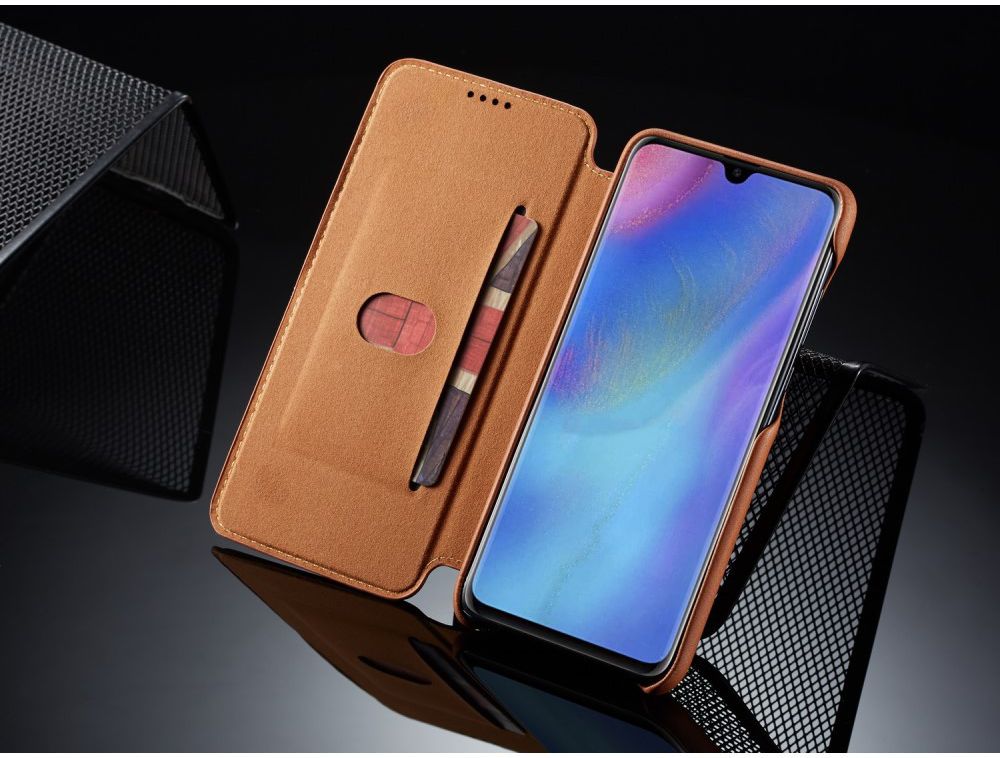 Huawei P30 Lite Portemonnee Bookcase Hoesje met Kaarthouder Bruin afbeelding 6