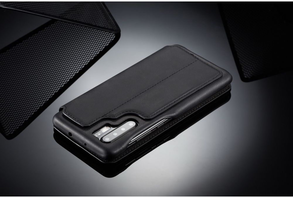 Huawei P30 Pro Retro Portemonnee Bookcase Hoesje Zwart afbeelding 12