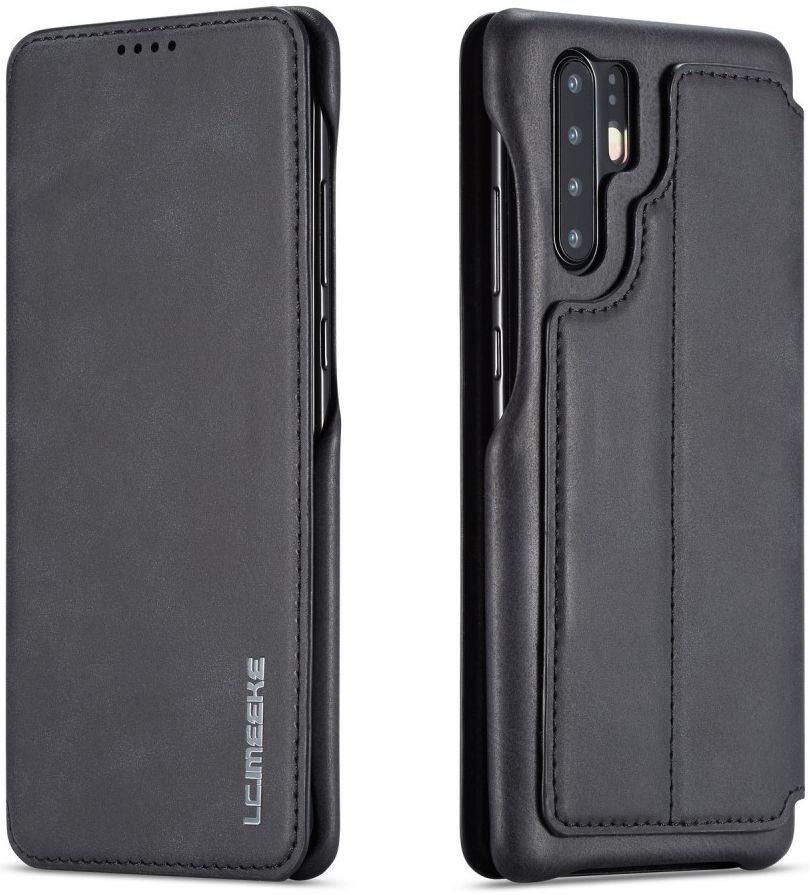 Huawei P30 Pro Retro Portemonnee Bookcase Hoesje Zwart afbeelding 2