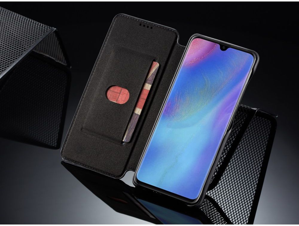 Huawei P30 Pro Retro Portemonnee Bookcase Hoesje Zwart afbeelding 4