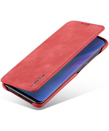 Huawei P30 Pro Retro Portemonnee Bookcase Hoesje Rood Hoesjes