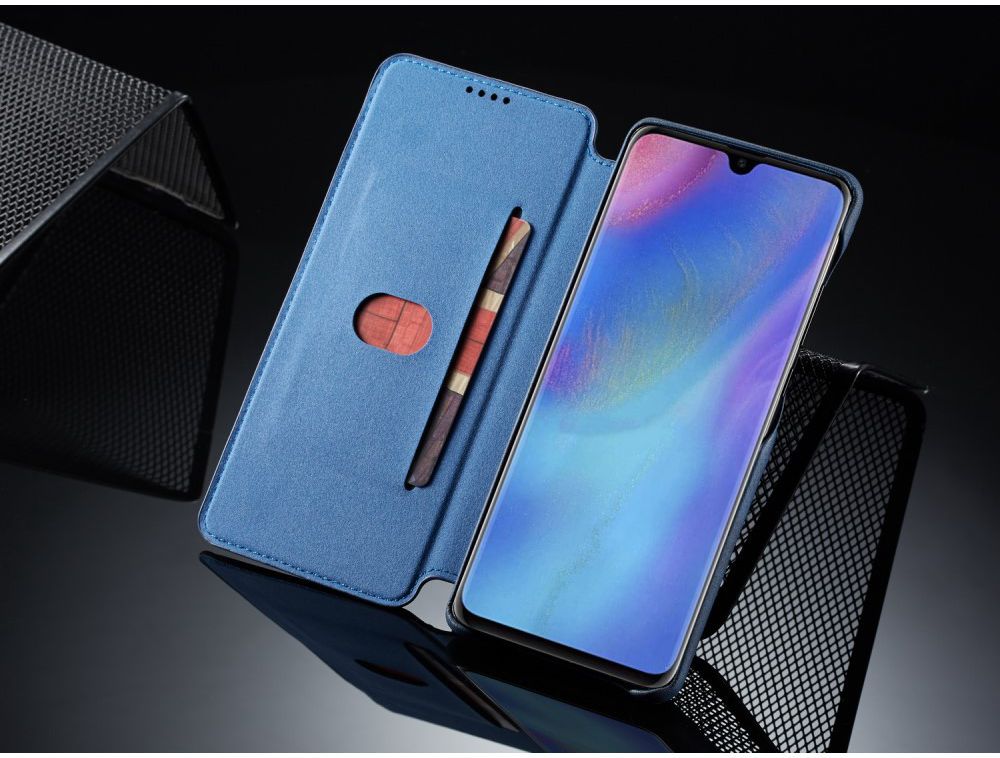 Huawei P30 Pro Retro Portemonnee Bookcase Hoesje Blauw afbeelding 4