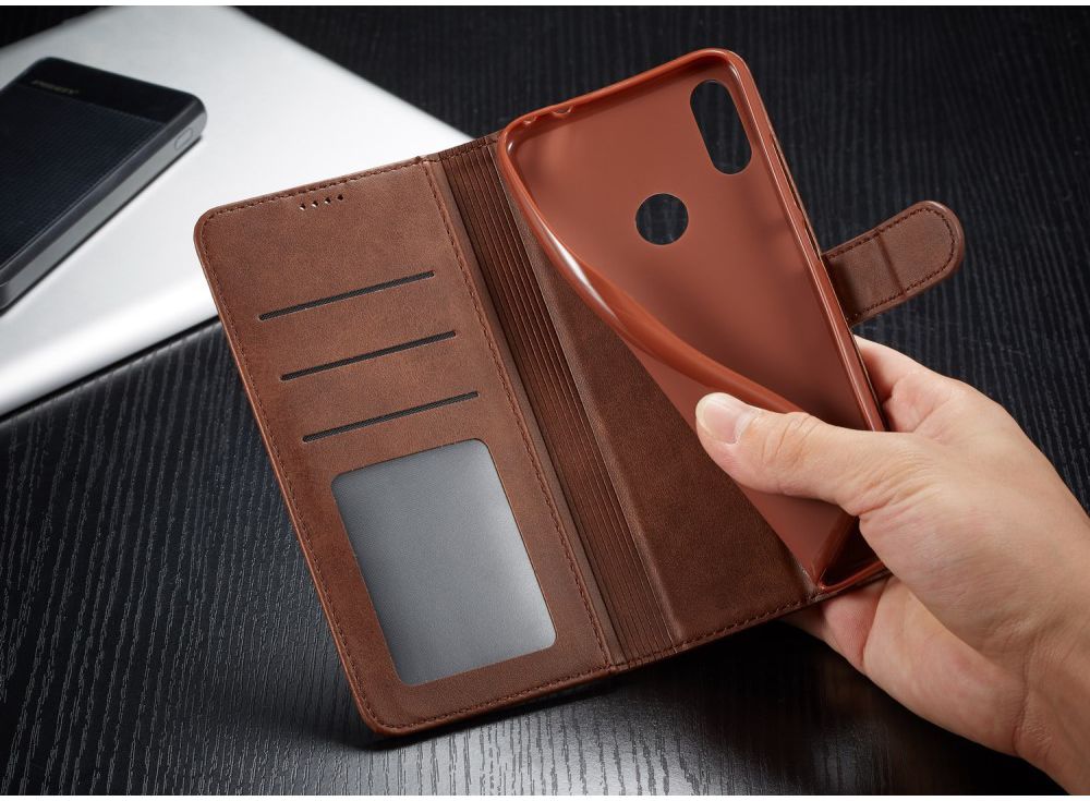 Xiaomi Redmi Note 7 Portemonnee Flip Hoesje met Magneet Sluiting Bruin afbeelding 14