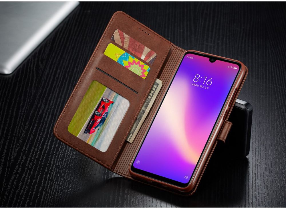 Xiaomi Redmi Note 7 Portemonnee Flip Hoesje met Magneet Sluiting Bruin afbeelding 9