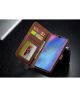 Huawei P30 Lite Portemonnee Bookcase Hoesje Magneet Sluiting Coffee