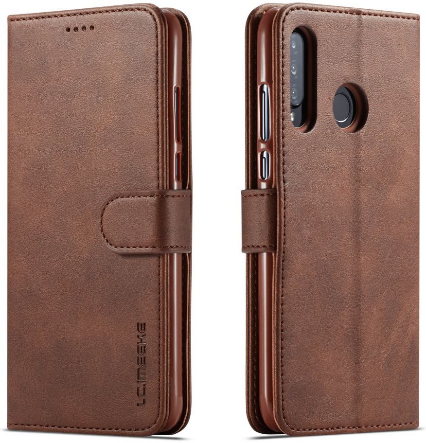 Huawei P30 Lite Portemonnee Bookcase Hoesje Magneet Sluiting Coffee afbeelding 2