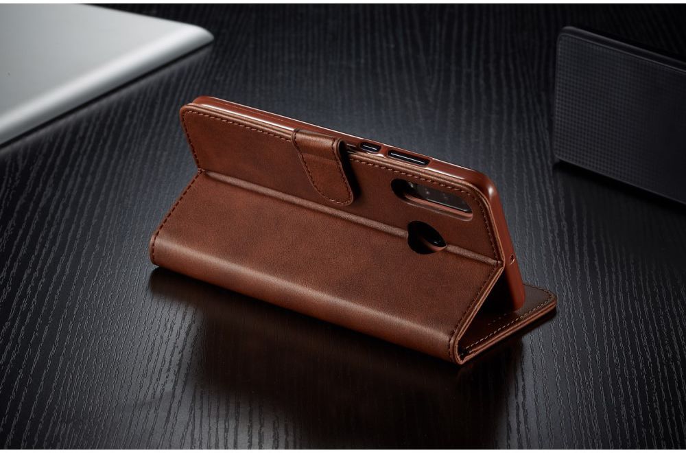 Huawei P30 Lite Portemonnee Bookcase Hoesje Magneet Sluiting Coffee afbeelding 9