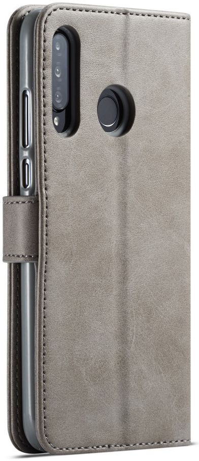 Huawei P30 Lite Portemonnee Bookcase Hoesje Magneet Sluiting Grijs afbeelding 2
