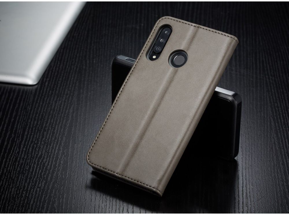 Huawei P30 Lite Portemonnee Bookcase Hoesje Magneet Sluiting Grijs afbeelding 6