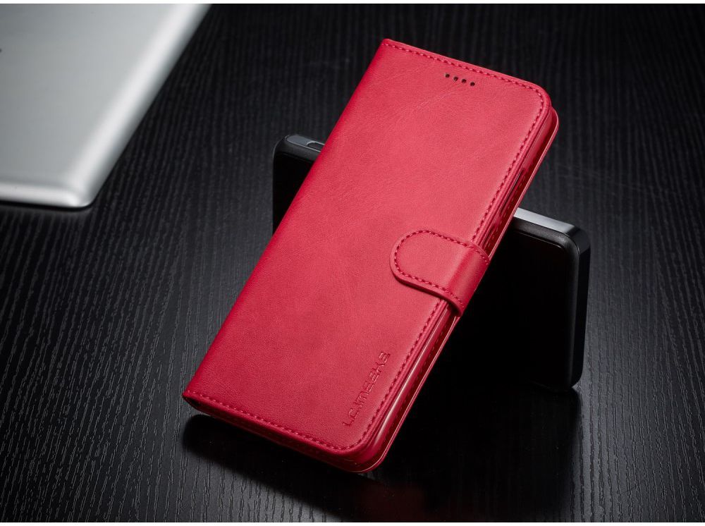 Huawei P30 Lite Portemonnee Bookcase Hoesje Magneet Sluiting Rood afbeelding 5