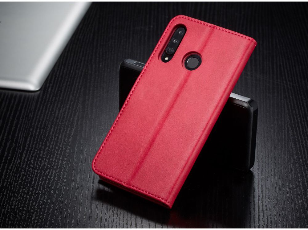 Huawei P30 Lite Portemonnee Bookcase Hoesje Magneet Sluiting Rood afbeelding 6