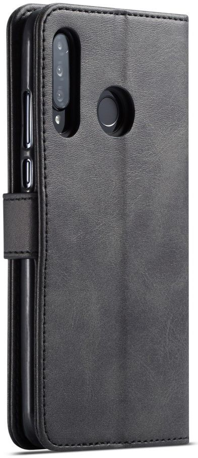 Huawei P30 Lite Portemonnee Bookcase Hoesje Magneet Sluiting Zwart afbeelding 2