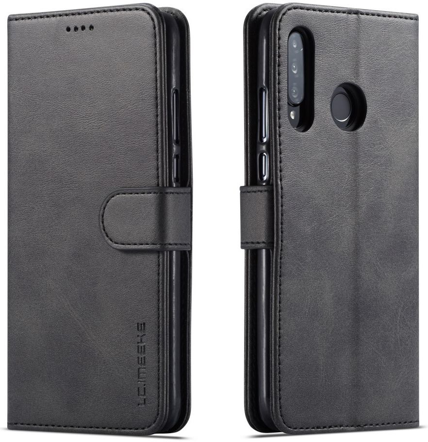 Huawei P30 Lite Portemonnee Bookcase Hoesje Magneet Sluiting Zwart afbeelding 4