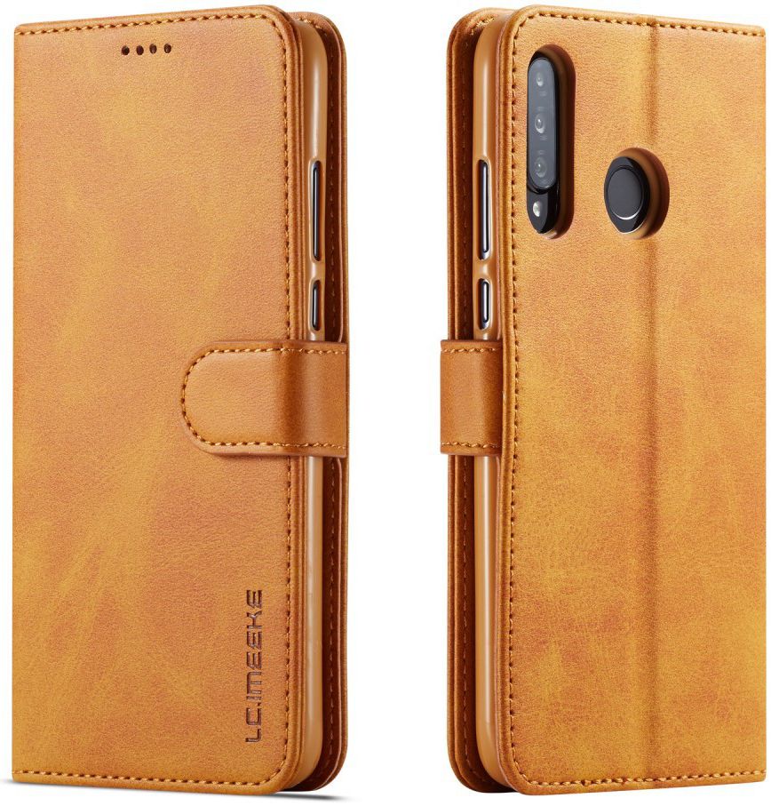Huawei P30 Lite Portemonnee Bookcase Hoesje Magneet Sluiting Bruin afbeelding 2