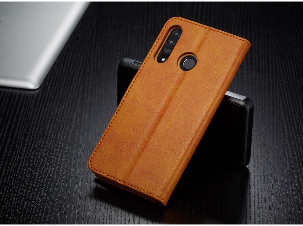 Huawei P30 Lite Portemonnee Bookcase Hoesje Magneet Sluiting Bruin afbeelding 6