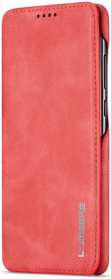 Huawei P30 Retro Style Kaarthouder Bookcase Hoesje Rood afbeelding 6