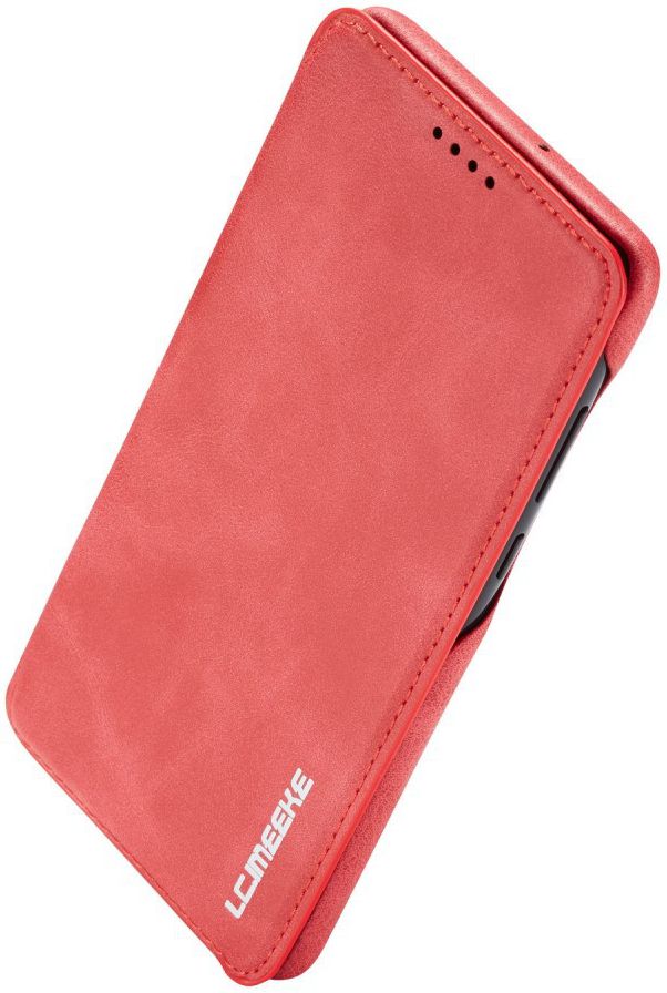 Huawei P30 Retro Style Kaarthouder Bookcase Hoesje Rood afbeelding 14