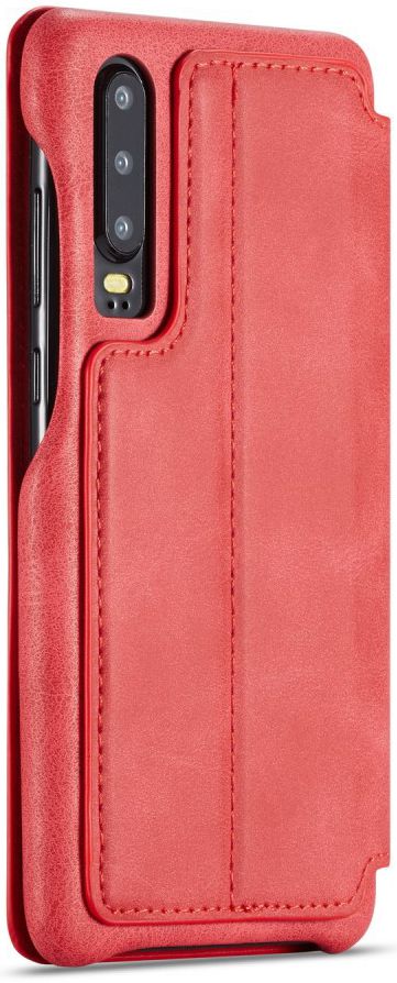 Huawei P30 Retro Style Kaarthouder Bookcase Hoesje Rood afbeelding 7