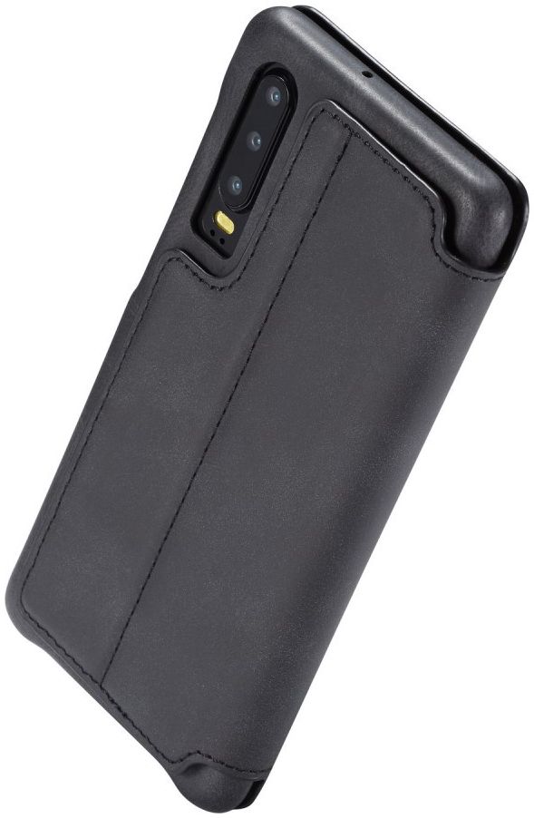 Huawei P30 Retro Style Kaarthouder Bookcase Hoesje Zwart afbeelding 7