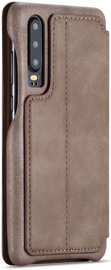 Huawei P30 Retro Style Kaarthouder Bookcase Hoesje Coffee afbeelding 7