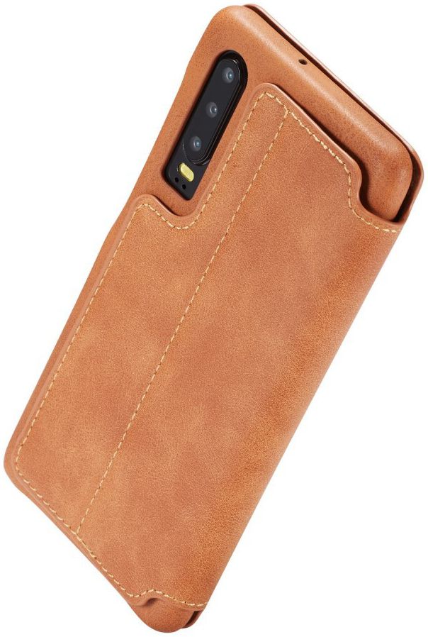 Huawei P30 Retro Style Kaarthouder Bookcase Hoesje Bruin afbeelding 10