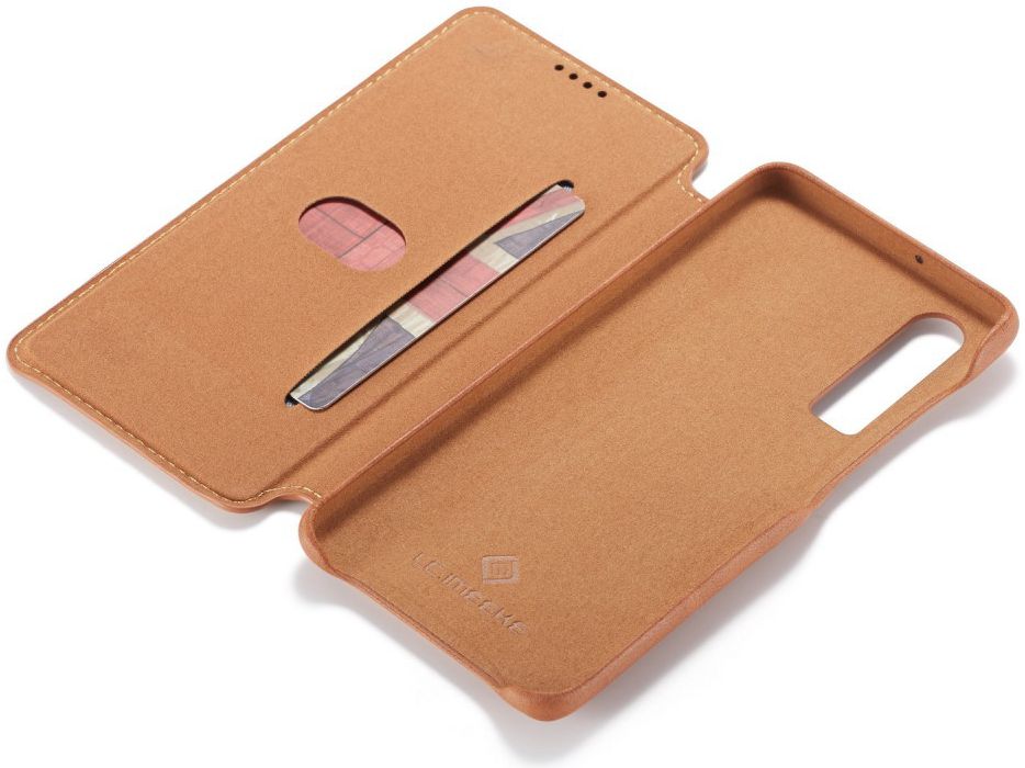 Huawei P30 Retro Style Kaarthouder Bookcase Hoesje Bruin afbeelding 11