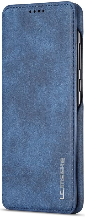 Huawei P30 Retro Style Kaarthouder Bookcase Hoesje Blauw afbeelding 6
