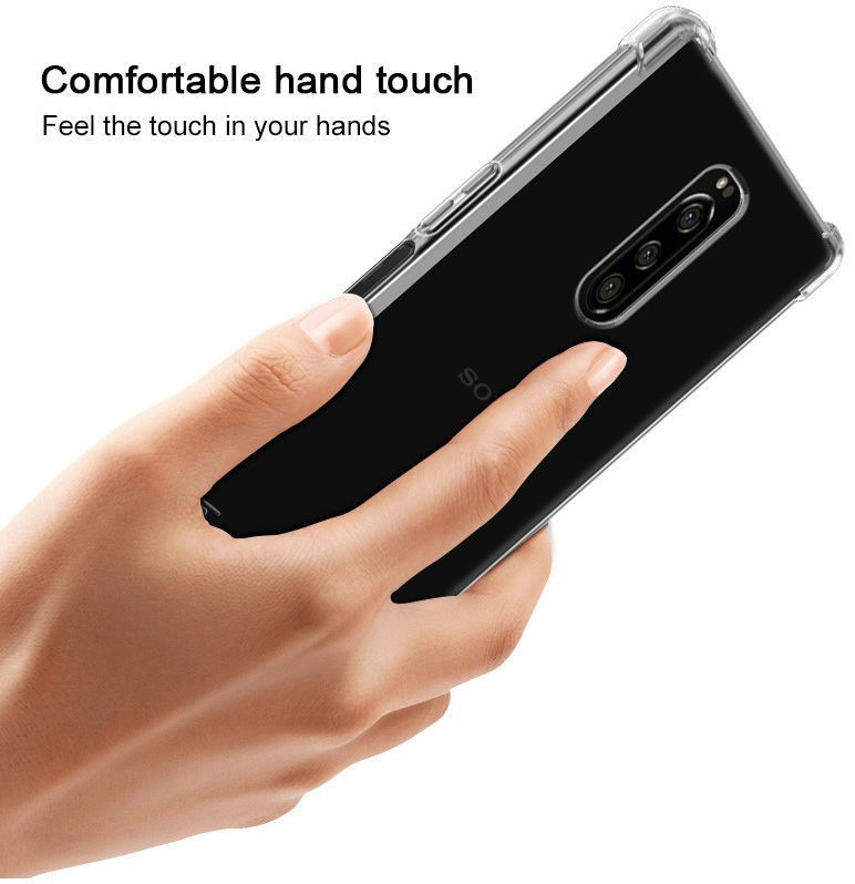 IMAK Sony Xperia 1 Hoesje TPU met Screenprotector Metaal Zwart afbeelding 10