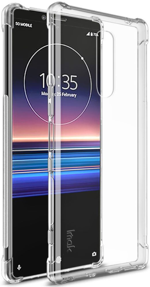 IMAK Sony Xperia 1 Hoesje TPU met Screenprotector Transparant afbeelding 2