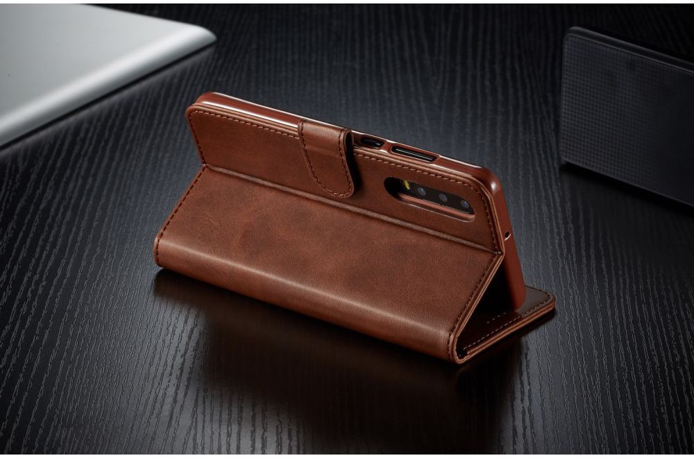 Huawei P30 Stand Portemonnee Bookcase Hoesje Coffee afbeelding 13