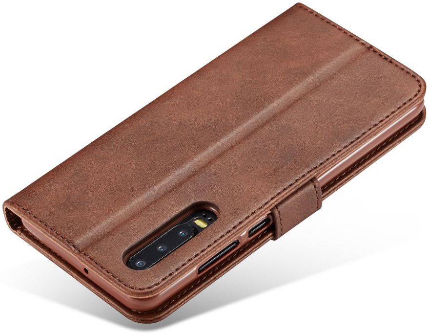 Huawei P30 Stand Portemonnee Bookcase Hoesje Coffee afbeelding 18