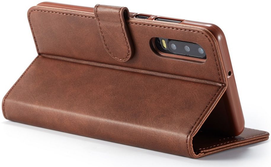 Huawei P30 Stand Portemonnee Bookcase Hoesje Coffee afbeelding 8